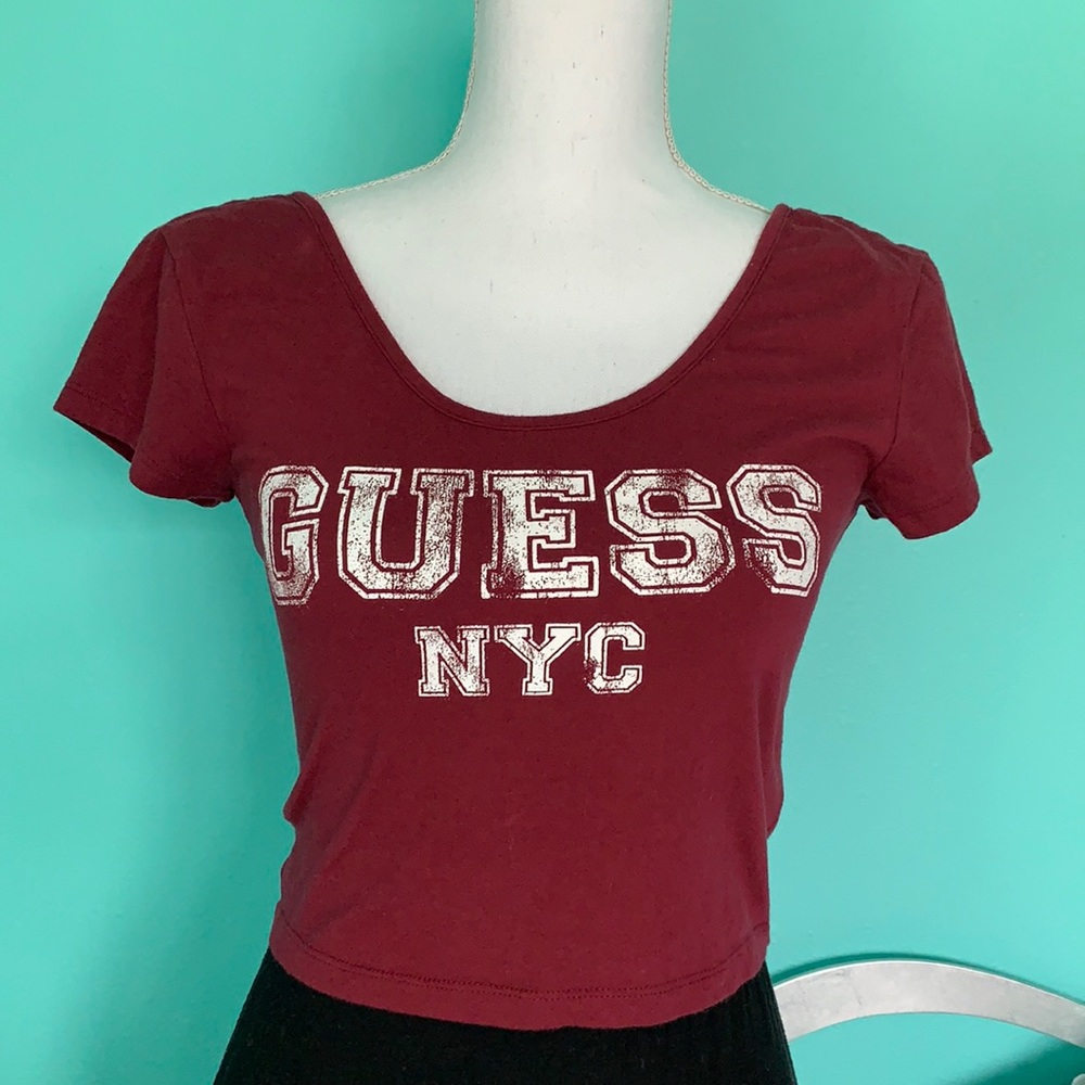 Guess NYC Maroon Crop Top